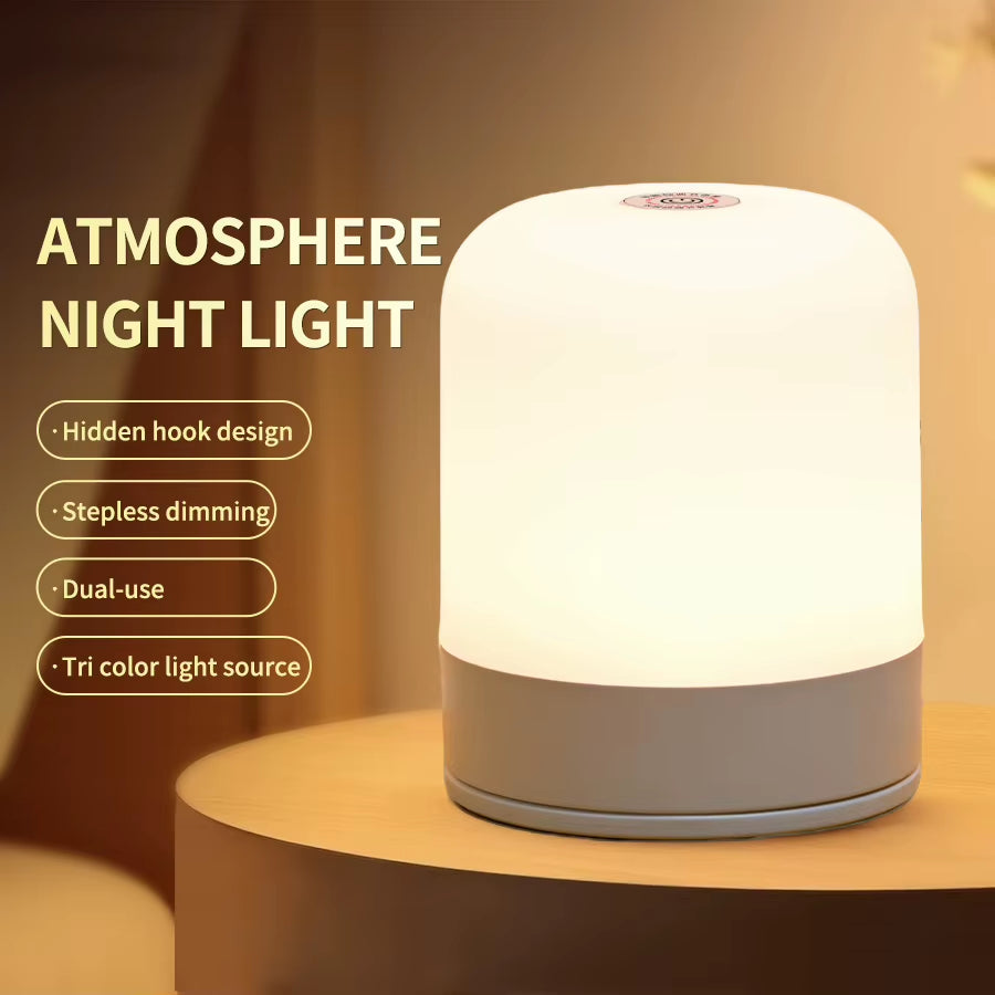 LED Eye Protection Soft Light Night Light Touch Control Rechargeable Battery Outdoor Home Dual-Use Bedroom Sleep Light Gift