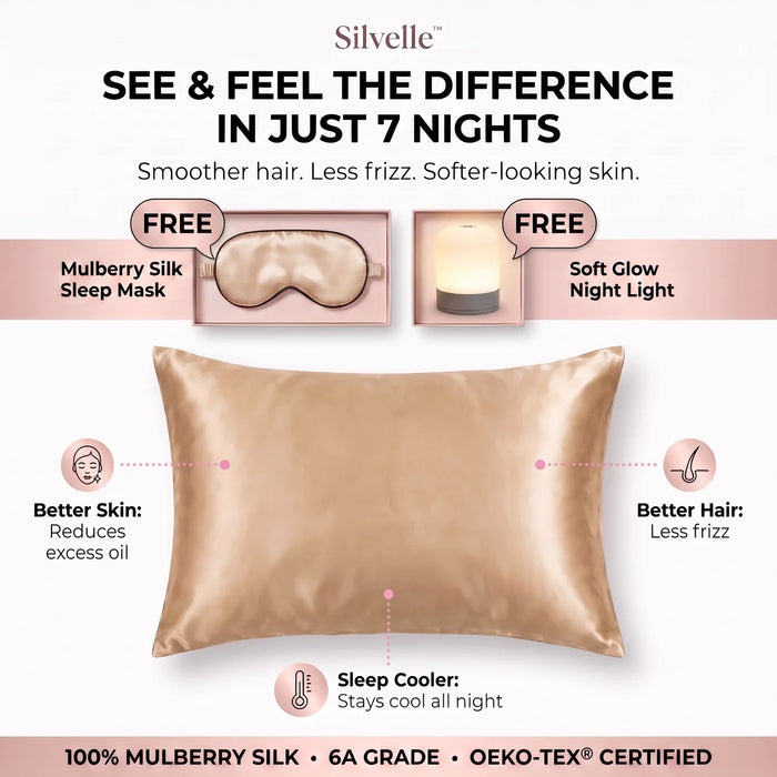 Silvelle™ Pure Silk Pillowcase